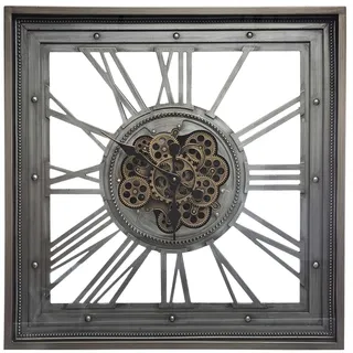 Wanduhr MECA, Metall, 80 x 80 cm - Grau