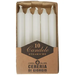 Cereria Di Giorgio 407 Stabkerzen 1,8 x 1,8 x 15 cm weiß 10 St.