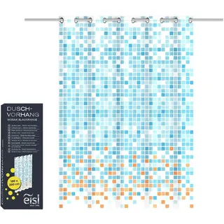 Eisl Duschvorhang Mosaik 180 x 200 cm blau/orange