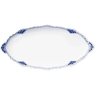 Royal Copenhagen Princess Ovale Platte aus Porzellan in der Farbe Blau-Weiß, Durchmesser: 24,5cm, 1017254