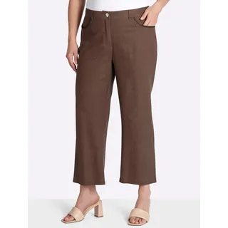Webhose SHEEGO, Damen, Gr. 50, Normalgrößen, braun (schoko), 55% Leinen, 45% Viskose, unifarben, Hosen Webhose