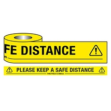 Bitte halten Sie eine sichere Entfernung von selbstklebendem Bodenmarkierungsband, 50 mm x 66 m.