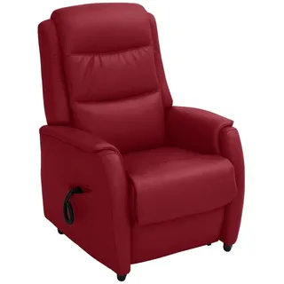 Valdera Fernsehsessel , Rot , Leder , Echtleder , 72x109x82 cm , Made in Eu , Lederauswahl, Stoffauswahl, Relaxfunktion, Netzbetrieb, Aufstehhilfe , Wohnzimmer, Sessel, Fernsehsessel