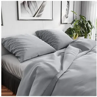 Wolkenfeld Bettwäsche »Renforcé Bettwäsche Baumwolle - Natürlich weiches Schlafgefühl« 2 Stk. tlg. 135x200 cm, 155x220 & Übergrößen I inkl. Kissenbezüge 80x80 I uni