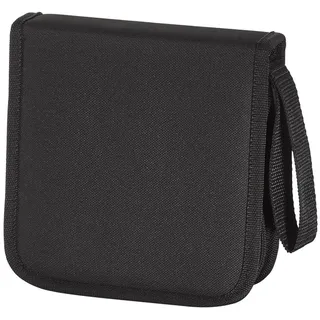 Hama CD Tasche für 32 Discs/CD/DVD/Blu-ray (Mappe zur Aufbewahrung, platzsparend für Auto und Zuhause, Transport-Hüllen) Schwarz