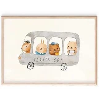 MeinBaby123 Poster I Süße Tiere I 4er/6er/8ter Sets (Boho süße Freunde)