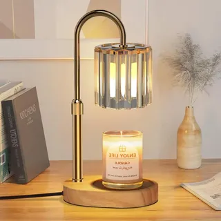 Loowoko Kerzenwärmer Lampe, Candle Warmer lamp mit Timer und Dimmer, Höhenverstellbar, mit 2 Glühbirnen, Kerzen Lampe für duftkerzen im Glas, Dekoration