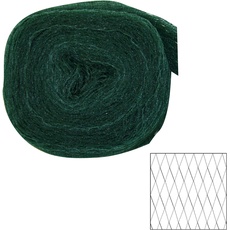 Xclou Vogelschutznetz ca. 8 x 8 m, besonders robustes Pflanzenschutznetz aus Polyethylen, Gartennetz mit 20 x 20 mm Maschenweite, grün-schwarz