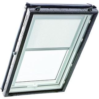 Original Roto Rollo Exclusiv ZRE für Roto Dachfenster Tageslichtrollo Führungsschiene Silber Für Roto Dachfenster der Baureihe Designo R4/R7 und Classic 43/73 mit Größe 114/098 | 11/09 Farbe Weiß