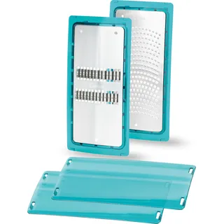 Nicer Dicer Chef Professional Gemüseschneider Reib-Einsätze | Set 2-tlg. - Zubehör, Julienne Reibe-Einsatz, Feiner Reibe-Einsatz, Schutzabdeckung. Gem