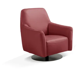 Egoitaliano Sessel Felicity Leder 77 x 88 x 85 cm Rot drehbar mit Wippfunktion