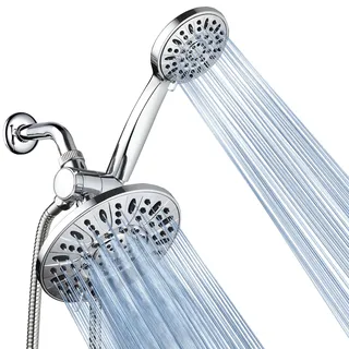 (Chrome) - AquaDance 7" Premium High Pressure 3-way Rainfall Shower Combo Combines the Best of Both Worlds - Enjoy Luxurious 6-Setting Rain Showerhead and 6-setting Hand Held Shower Separately or Together