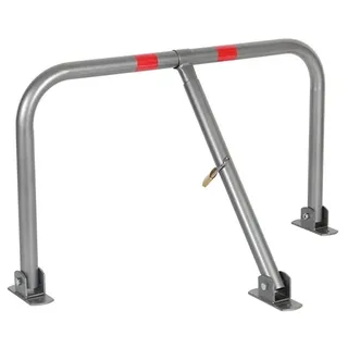 Melko Parkplatzbügel klappbar Parkpfosten 80CM Parkplatzsperre Absperrung Poller - Silber