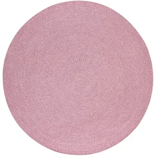 Steffensmeier Handwebteppich 150/150 cm Bali Plain , Altrosa , Naturmaterialen , Rund , 150x150 cm , für Fußbodenheizung geeignet , Teppiche und Böden, Teppiche, Webteppiche