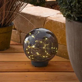 esotec Solarkugel Kyran 20cm 30 LEDs Gartenkugel Glühwürmchen wetterfest 102880