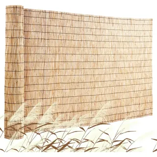 Sichtschutz Balkon - Schilfrohrmatte 5x1,7m - Gartenzaun Schilf - Sichtschutz für Balkon und Garten