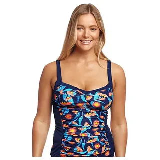 Funkita Ruched Panelled Tankini - Gum Shy - AUS 12