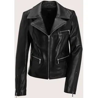 Lederjacke MADELEINE "Lederjacke Langarmjacke aus feinstem Lammnappa", Damen, Gr. 34, schwarz, Obermaterial: 100% Lammnappaleder LANA., Modern, Jacken Lederjacke, Lammnappa, modisch sportiver Look