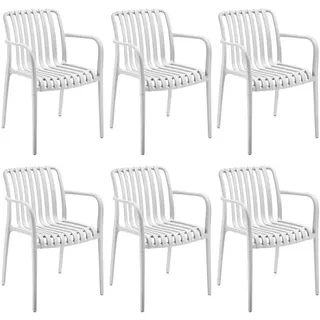 Tectake Gartenstuhl Alcudia 54,5 x 58 x 80,5 cm weiß