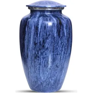 XXL Urne aus Aluminium - 3,5 Liter - Moderne blaue Dekorationsurne für Mensch und Haustier - Hochwertige Asse Aufbewahrung