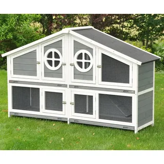 nanook shop Kleintierstall Momo XXL 164 x 48 x 110 cm grau/weiß