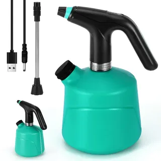 Viitech Elektrische Sprühflasche, 2L USB Wiederaufladbar Elektrische Gießkanne Mit Verlängerungsstange, Gartensprüher Pflanzennebel für Gartenarbeit oder Hausreinigung Gartenspinklergerät