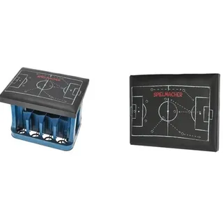 Geschenkestadl Fussballplatz Bierkastensitz 43 x 33 cm schwarz mit Aufdruck Spielmacher Sitzhocker Fussball, 882301