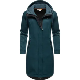 Kurzmantel RAGWEAR "Kurzmantel Letti Long Bonded", Damen, Gr. M, blau (petrol), Obermaterial: 100% Polyester PES., Mäntel Kurzmantel