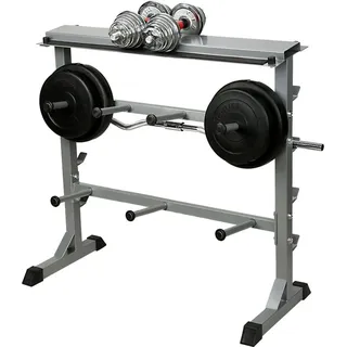 CCLIFE Hantelablage Hantelständer Max.400Kg Hantelbaum silber
