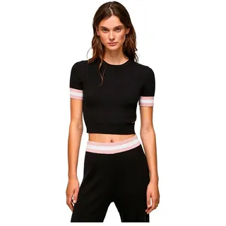 Pepe Jeans Tiffani Kurzarm-high-neck-t-shirt - BLACK - S