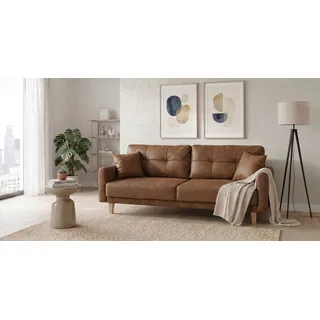 OTTO home Schlafcouch Mikrofaser 3-Sitzer Braun