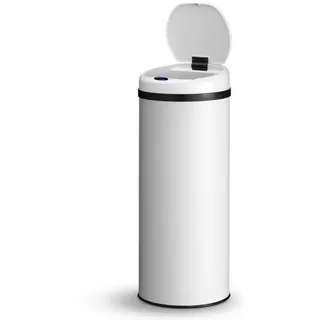Juskys Automatik Mülleimer 50 l Weiß