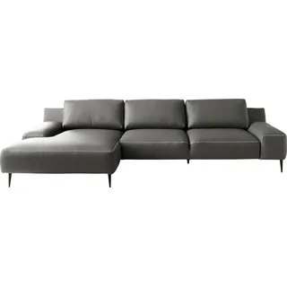 Designwerk Eckcouch Leder 3-Sitzer Grau