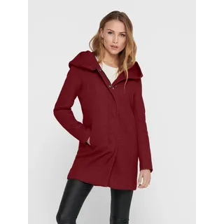 Langjacke ONLY "ONLSEDONA LIGHT COAT OTW NOOS", Damen, Gr. XS, cabernet detail:melange, Web, Obermaterial: 85% Polyester, 15% Baumwolle, meliert, figurumspielend Po-bedeckend, gerader Abschluss, Jacken Langjacke, Materialmix
