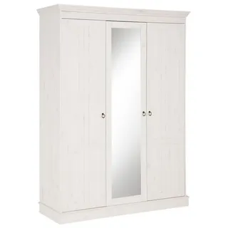 otto home Drehtürenschrank OTTO HOME "Indra", weiß, B:145cm H:187cm T:54cm, Massivholz, Schränke, Drehtürenschrank, aus massiver Kiefer, mit Spiegel bei der 3- und 5trg.Variante