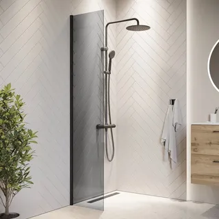 Badplaats Rizani Walk-In-Dusche 40 x 200 cm rechts 40 x 200 cm Schwarz getönt