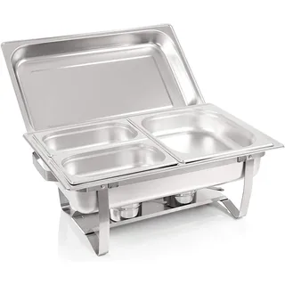 SPEISENWÄRMER BUFFETWÄRMER 1X GN1/2 + 2X GN1/4 BAIN MARIE MIT DECKEL, 60x37x29CM