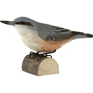 WILDLIFEGARDEN WG410 DecoBird Kleiber - Handgeschnitzter Dekorative Vogel aus Holz - Kleine Europäische Vögel
