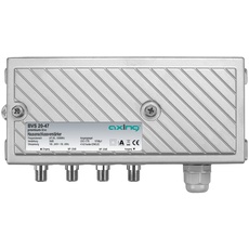 Axing Verstärker BVS 20-47 36 dB, 107 dBæV CSO/CTB, 1006 MHz, TV Receiver Zubehör, Silber