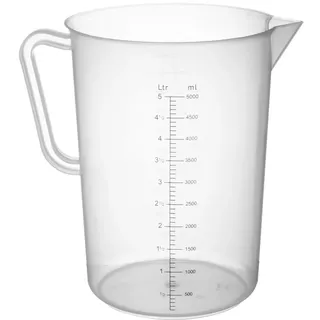 HENDI Messbecher, mit Skalierung, ergonomischer Griff, Bruchsicher, 5L, ø190x(H)270mm, Polypropylen, Transparent