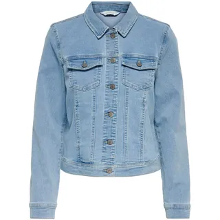 ONLY Jeansjacke »ONLWONDER – Jeansjacke in kurzer Form mit Stretch« figurbetont, casual, Denim, Baumwollmischung, Brusttaschen, blau