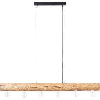 Brilliant Pendelleuchte »Trabo« E27 1 Stk. 105cm Höhe, 115cm Breite, 6x E27, kürzbar, Holz/Metall, kiefer gebeizt, braun