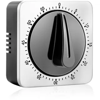 Wzhtuzi Küchentimer Magnetisch aus Edelstahl, Quadrat Küchenwecker für Haushalt Kochen Backen Dampfgaren, Mechanischer Kurzzeitwecker, 60 Minuten Timing, Praktischer Countdown Küchenwecker