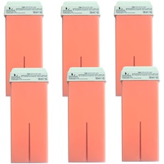 Dermawax 6x 100 ml Pink Roll-on Wax Wachspatronen, Warmwachspatronen, Enthaarungswachs, Haarentfernung Warmwachs Körperpflege Nachfüllset