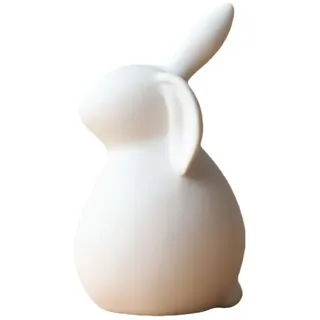 PRETYZOOM Keramik-Hasen-Figur aus Porzellan, Mini-Osterhase, Sammlerstück, Skulptur, Kunsthandwerk, Ornament für Schreibtisch, Zuhause, Büro, Feengarten, Osterdekoration, 13 x 7,3 cm