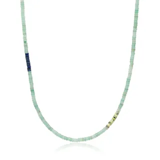 COAI Geschenkideen Herren Heishi Perlen Surfer Halskette aus Aventurin Lapislazuli Australischer Jade 50cm