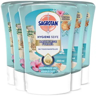 Sagrotan No-Touch Nachfüller Sardinia Dreams Limited Edition – Für den automatischen Seifenspender – 5x250ml