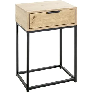 Haku-Möbel Nachtschrank 40 x 28 x 60 cm Schwarz/Eiche