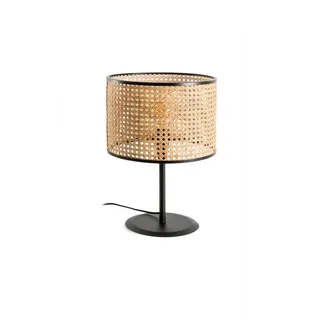 MAMBO Tischlampe schwarz/rattan 64311-48 - Schwarz