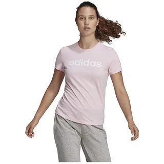 Adidas Damen T-Shirt (Short Sleeve) W Lin T, Clear Pink/White, GL0771, XS